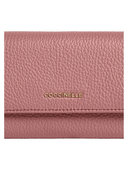 METALLIC SOFT Hammered leather bifold wallet winter rose - Women&rsquo;s Wallets