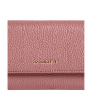 COCCINELLE METALLIC SOFT Hammered leather bifold wallet winter rose - Women&rsquo;s Wallets - 3