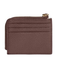 COCCINELLE TASSEL Card holder with zip in hammered leather berry - Women&rsquo;s Wallets - 3