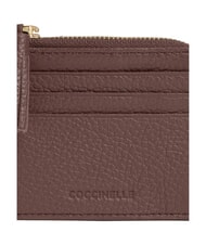 COCCINELLE TASSEL Card holder with zip in hammered leather berry - Women&rsquo;s Wallets - 4