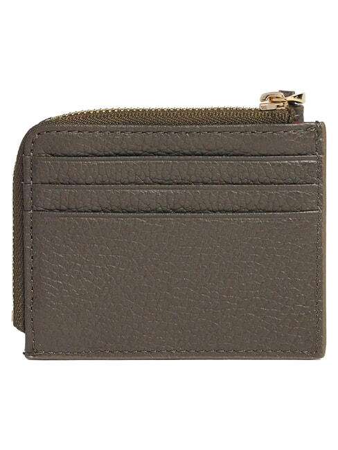 TASSEL Card holder with zip in hammered leather mud - Women&rsquo;s Wallets