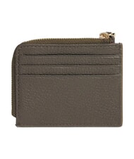 COCCINELLE TASSEL Card holder with zip in hammered leather mud - Women&rsquo;s Wallets - 3
