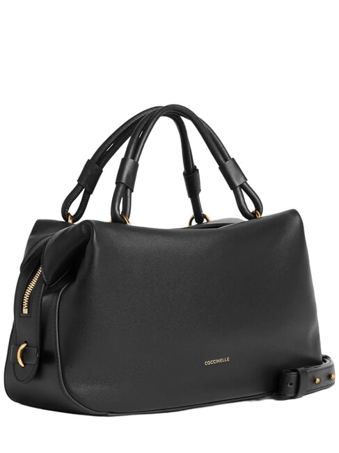 LIZZIE Handbag with shoulder strap, in leather Black - Women&rsquo;s Bags