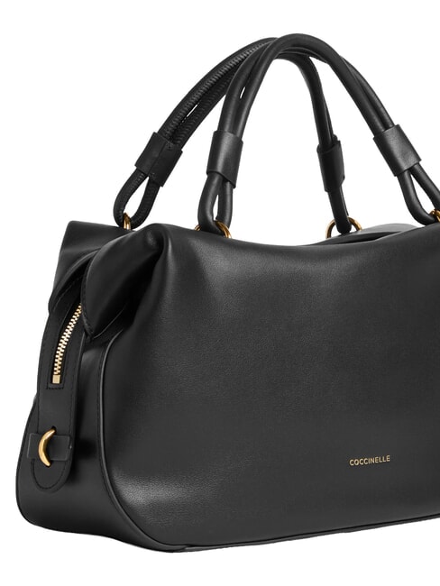 LIZZIE Handbag with shoulder strap, in leather Black - Women&rsquo;s Bags
