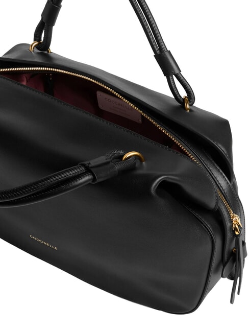 LIZZIE Handbag with shoulder strap, in leather Black - Women&rsquo;s Bags