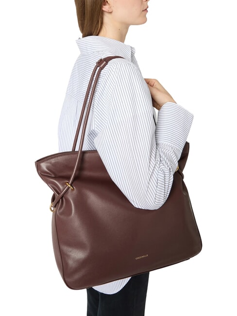LIZZIE Leather shoulder shopping bag berry - Women&rsquo;s Bags