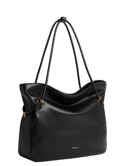 LIZZIE Leather shoulder shopping bag Black - Women&rsquo;s Bags