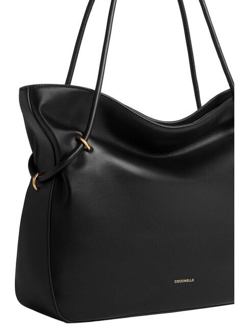 LIZZIE Leather shoulder shopping bag Black - Women&rsquo;s Bags