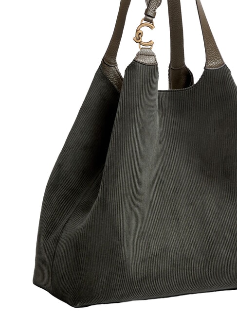 C-EASY CORDURO Leather shoulder shopping bag mud - Women&rsquo;s Bags