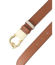 COCCINELLE C-ME BICOLOR  Reversible leather belt cognac/eucalipt - Belts - 3