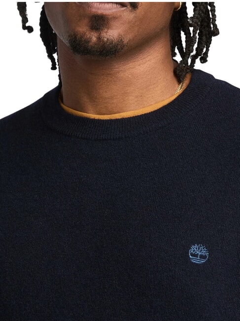 MERINO Crewneck sweater in wool blend dark sapphire/dark denim - Men's Sweaters