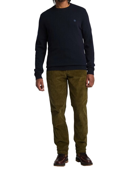 MERINO Crewneck sweater in wool blend dark sapphire/dark denim - Men's Sweaters