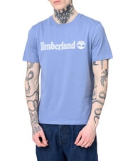 TIMBERLAND KENNEBEC RIVER LINEAR LOGO Cotton T-shirt medium blue - T-shirt - 4