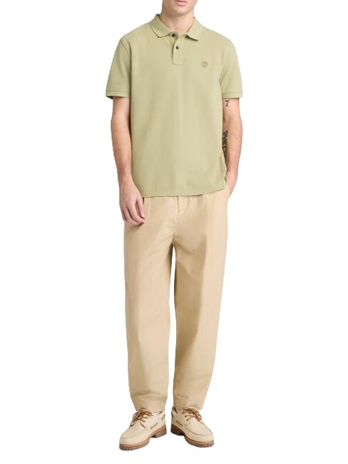 MILLERS RIVER Cotton polo shirt light green - Polo shirt