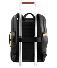 PIQUADRO RUSSEL 14" laptop backpack, in leather Black - Laptop backpacks - 3