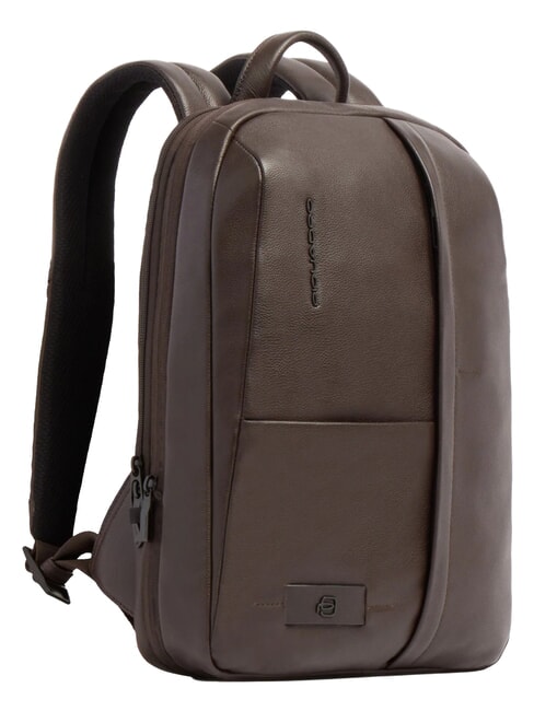 RUSSEL 14" laptop backpack, in leather MORO - Laptop backpacks
