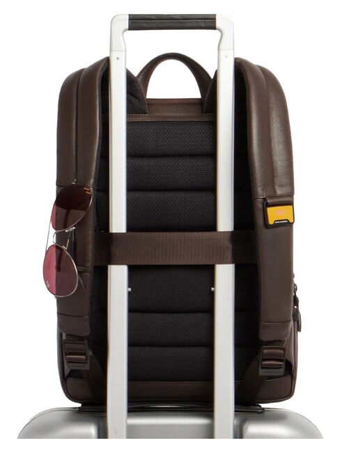 RUSSEL 14" laptop backpack, in leather MORO - Laptop backpacks