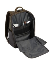 PIQUADRO BLACK SQUARE Leather backpack for 14" laptop green / dark brown - Laptop backpacks - 4