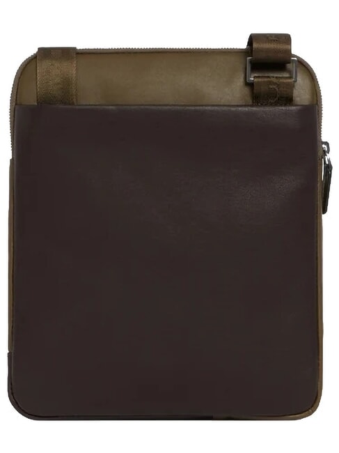 BLACK SQUARE  Flat leather bag green / dark brown - Over-the-shoulder Bags for Men