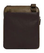 PIQUADRO BLACK SQUARE  Flat leather bag green / dark brown - Over-the-shoulder Bags for Men - 3