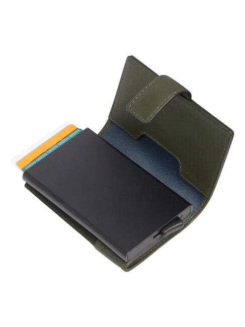 W145 Card holder with slide system GREEN - Men&rsquo;s Wallets