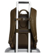 PIQUADRO BLACK SQUARE 13" laptop backpack, in leather green / dark brown - Laptop backpacks - 3