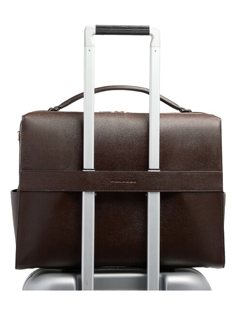 PATRICIA 14" laptop briefcase, in leather BROWN - Work Briefcases