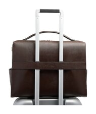 PIQUADRO PATRICIA 14" laptop briefcase, in leather BROWN - Work Briefcases - 3