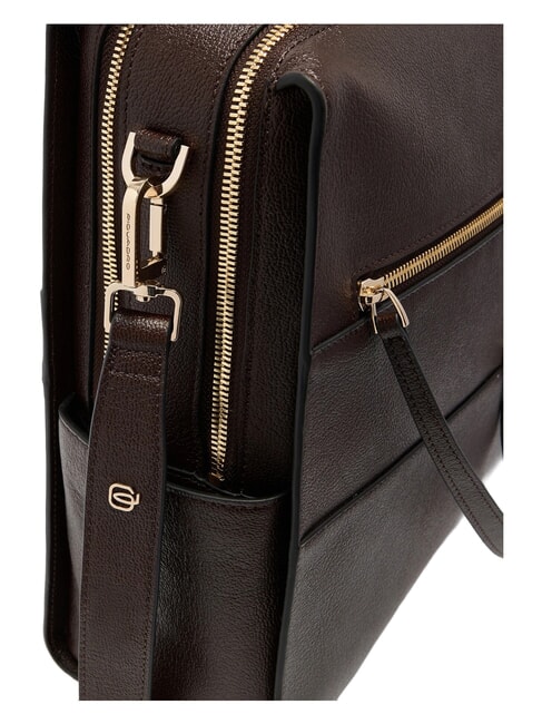 PATRICIA 14" laptop briefcase, in leather BROWN - Work Briefcases