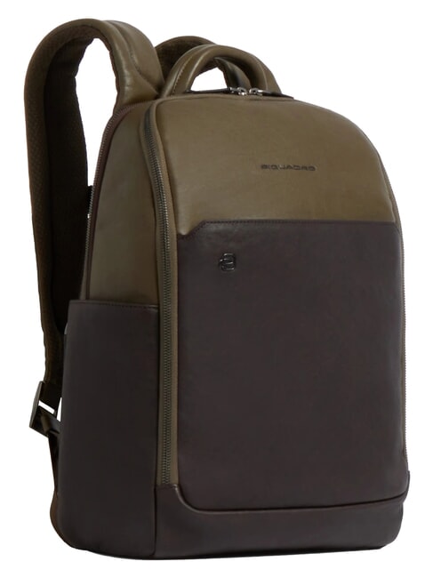 BLACK SQUARE  Leather 14" Laptop Backpack green / dark brown - Laptop backpacks