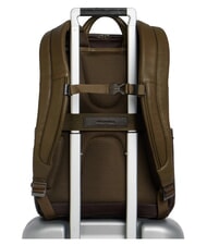 PIQUADRO BLACK SQUARE  Leather 14" Laptop Backpack green / dark brown - Laptop backpacks - 3