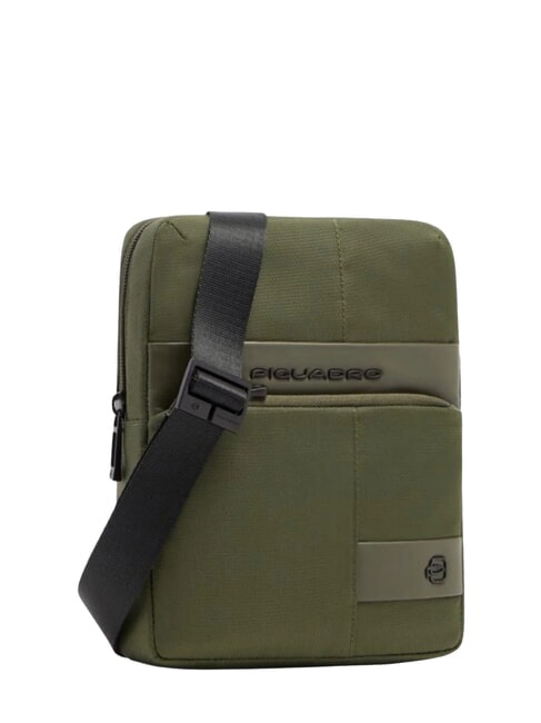 WOLLEM Fabric and leather iPad mini bag GREEN - Over-the-shoulder Bags for Men