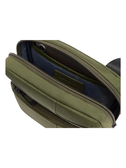 WOLLEM Fabric and leather iPad mini bag GREEN - Over-the-shoulder Bags for Men