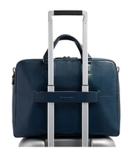 PIQUADRO W143 15.6" leather laptop briefcase blue - Work Briefcases - 3