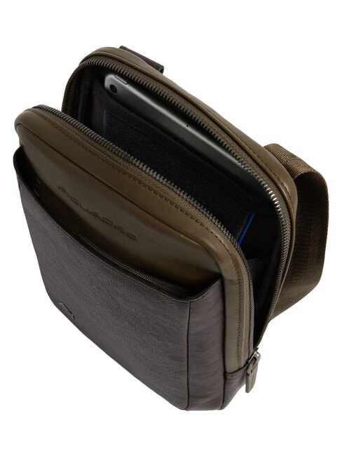 BLACK SQUARE  iPad mini bag green / dark brown - Over-the-shoulder Bags for Men
