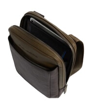 PIQUADRO BLACK SQUARE  iPad mini bag green / dark brown - Over-the-shoulder Bags for Men - 4