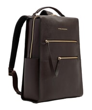 PIQUADRO W140 Women's leather backpack for 14" laptop BROWN - Laptop backpacks - 2