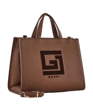 GAUD&Igrave; EMILY FLOCK Shopping bag with them and shoulder strap chocolate - Women&rsquo;s Bags - 2
