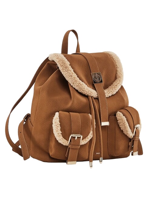LYNN Backpack with pockets and metal logo tan - Women&rsquo;s Bags