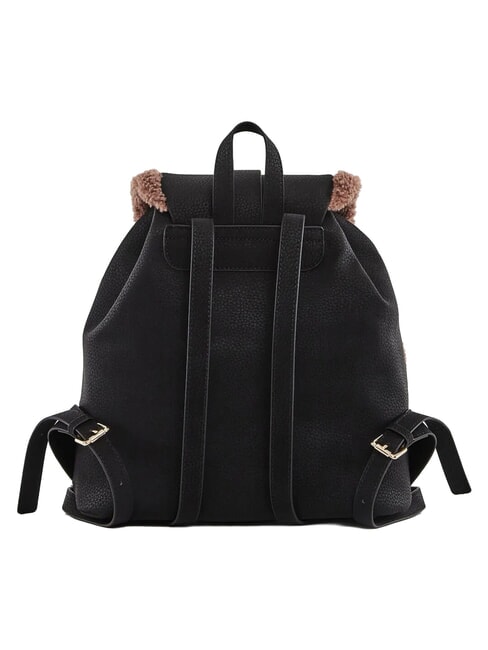 LYNN Backpack with pockets and metal logo BLACK - Women&rsquo;s Bags