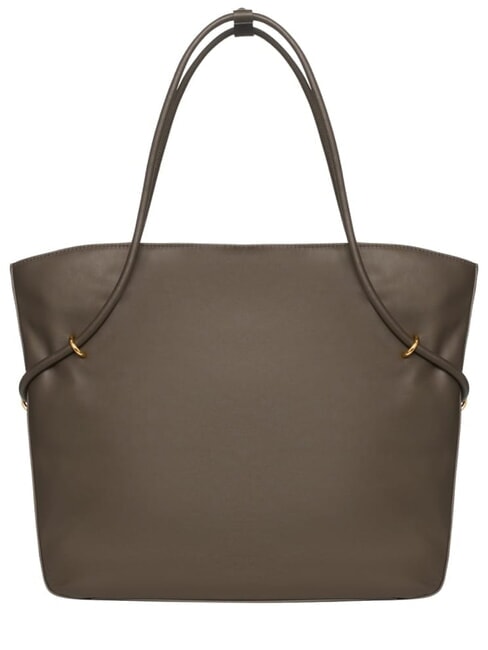 LIZZIE Leather shoulder shopping bag mud - Women&rsquo;s Bags