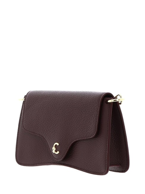 C-ME Hammered leather bag with flap berry - Women&rsquo;s Bags