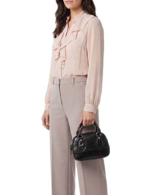 DAPHNE Leather shoulder bag Black Gold - Women&rsquo;s Bags
