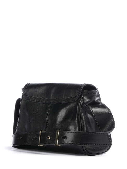 FLORA Mini shoulder bag, in leather Black Gold - Women&rsquo;s Bags