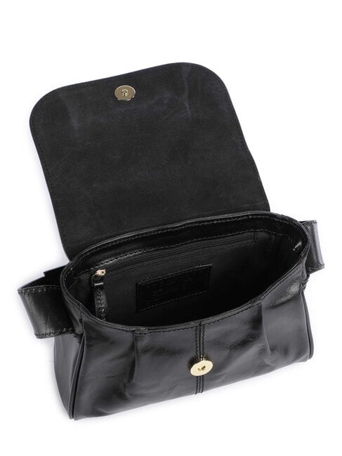 FLORA Mini shoulder bag, in leather Black Gold - Women&rsquo;s Bags