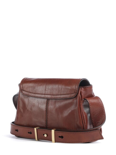 FLORA Mini shoulder bag, in leather BROWN - Women&rsquo;s Bags