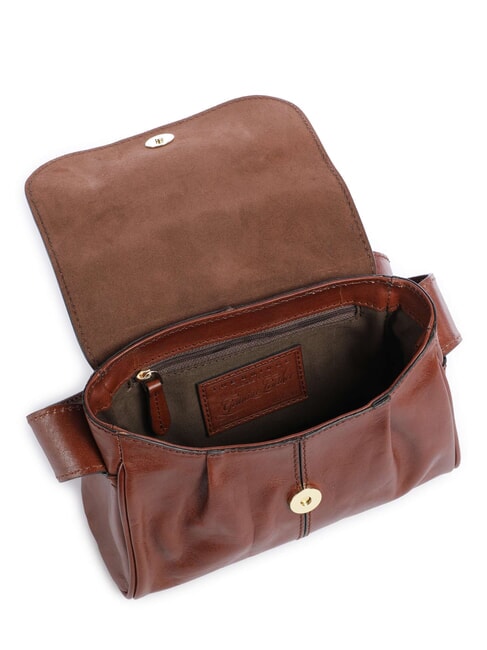 FLORA Mini shoulder bag, in leather BROWN - Women&rsquo;s Bags