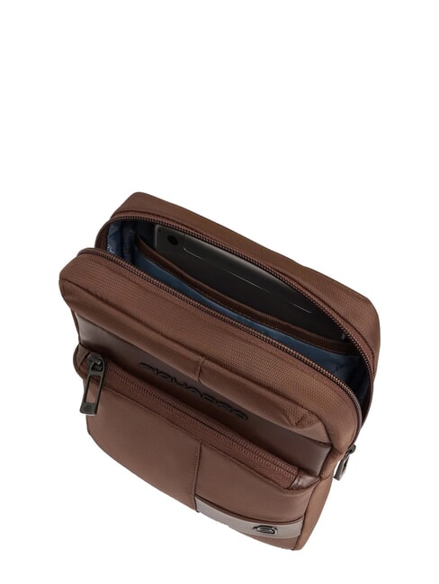 WOLLEM Fabric and leather iPad mini bag BROWN - Over-the-shoulder Bags for Men