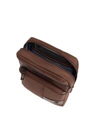 PIQUADRO WOLLEM Fabric and leather iPad mini bag BROWN - Over-the-shoulder Bags for Men - 4