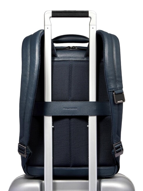 MODUS SPECIALE 14" laptop backpack, in leather blue - Laptop backpacks
